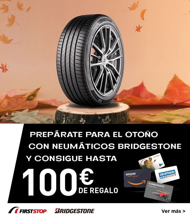 Llévate hasta 100€ de regalo con la compra de tus neumáticos Bridgestone.