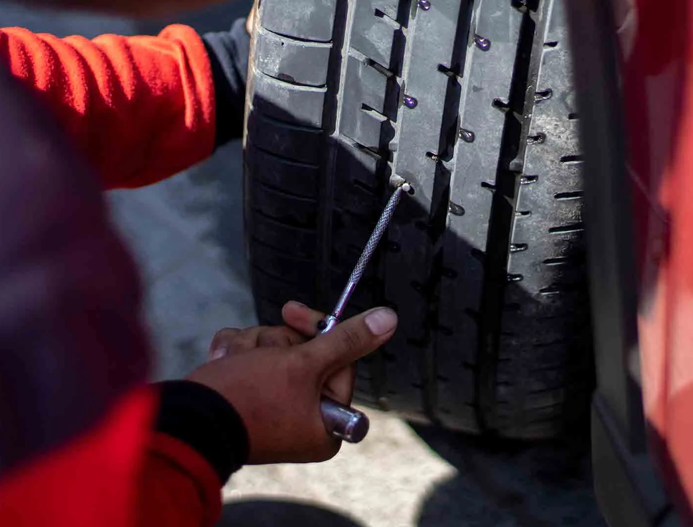 pinchazo en una rueda