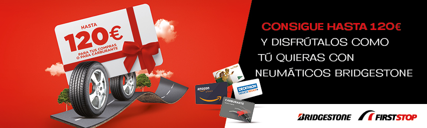 Llévate hasta 120€ de regalo con la compra de tus neumáticos Bridgestone